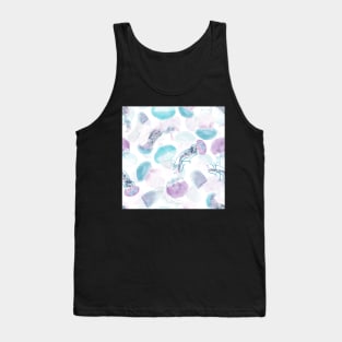 Floating Jellies Gelatinous White Tank Top